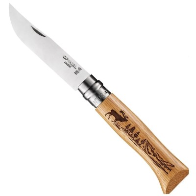 002332 Opinel No.08 Oak Engraved - Jelen