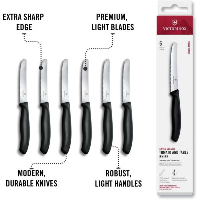 6.7833.6 Victorinox set 6 kuhinjskih nožića (crni)