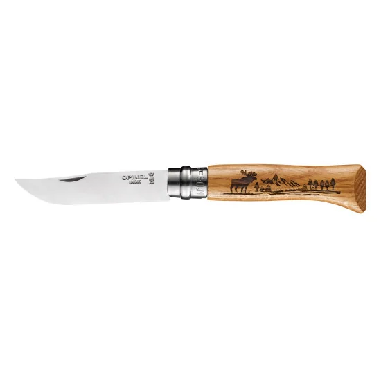 002627 Opinel N°08 Oak Engraved - Los