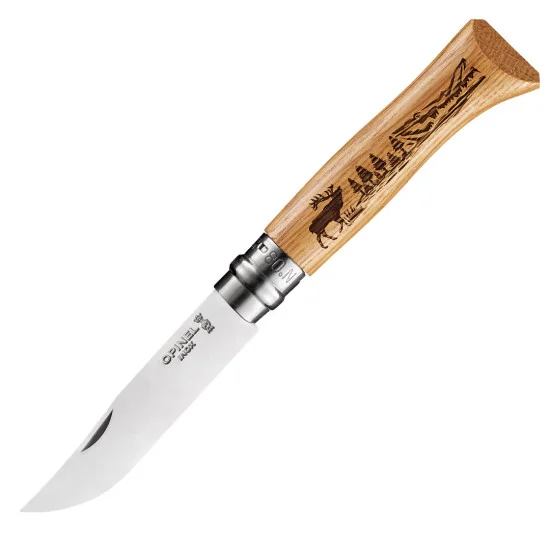 002332 Opinel No.08 Oak Engraved - Jelen