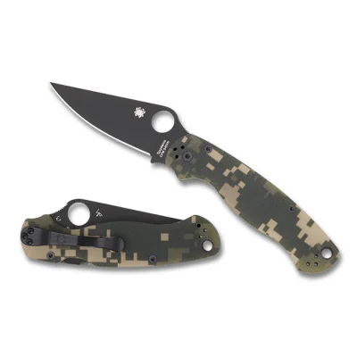 C81GPCMOBK2 Spyderco Para Military 2 G-10 Camo Black