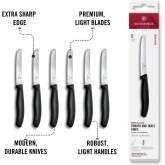 6.7833.6 Victorinox set 6 kuhinjskih nožića (crni)